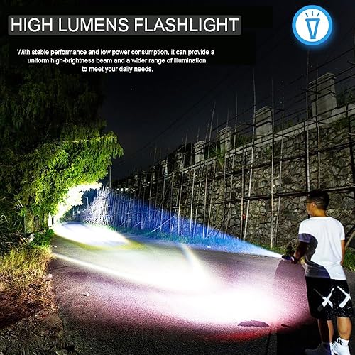 Miniatura 2 de MVIOCS Linternas LED de alto lúmenes, linternas para acampar, senderismo, caminar, potentes linternas de emergencia con 5 modos para uso doméstico