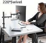 Bracwiser Single Fully Adjustable Monitor Arm Stand Mount Fits One Screen 13-32 inch 22lbs for Monitor Computer Screen 13 15 17 19 20 22 23 24 26 27 30 32 inch VESA 75 100 (MD7421)…