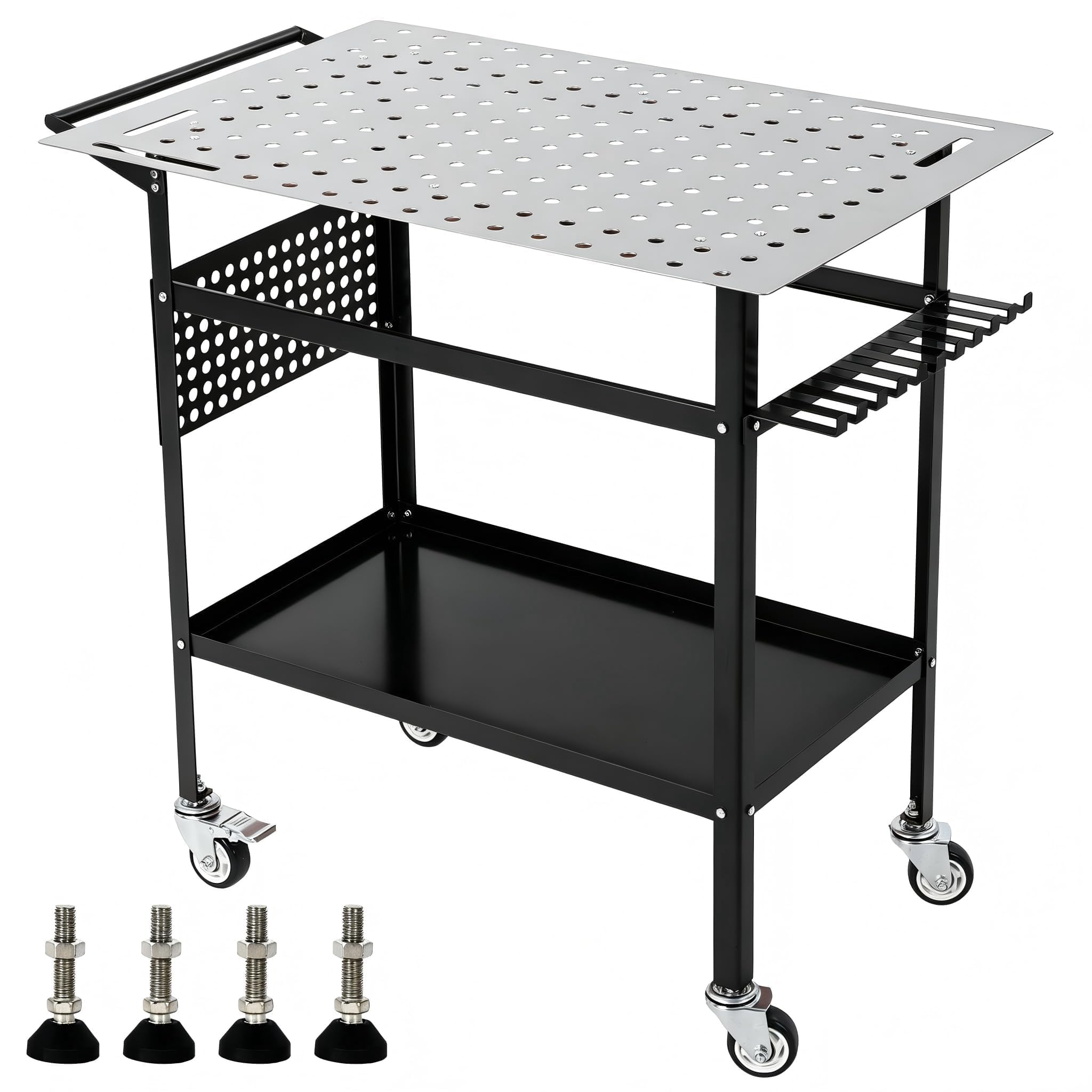Schweißtisch 91x61 cm – Mobile Schwerlast-Werkbank 363 kg