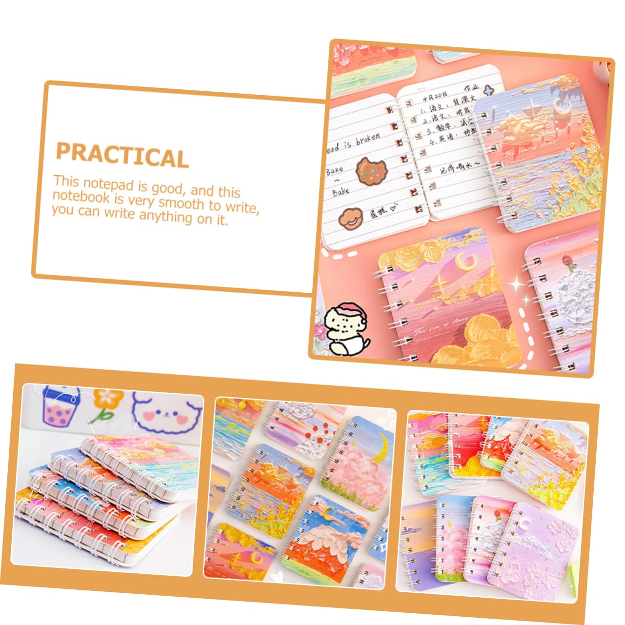DOITOOL 2 Pezzi Libri Quaderni Spirale Eleganti per Quaderni per Studenti e Casual