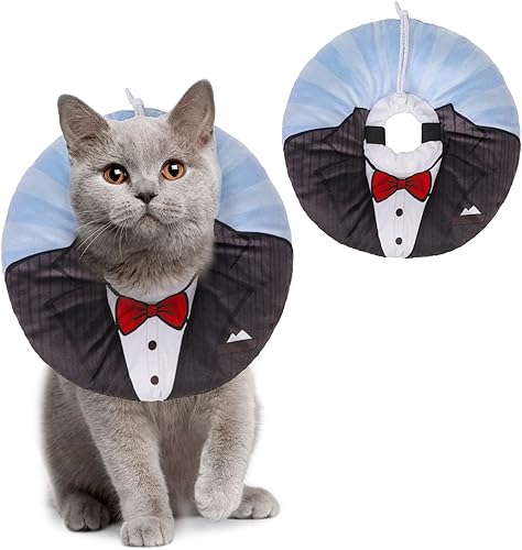 BEAUTYZOO Collar de cono para gato, suave, collar E de recuperación para gatos después de la cirugía para dejar de lamer, collar circular ajustable