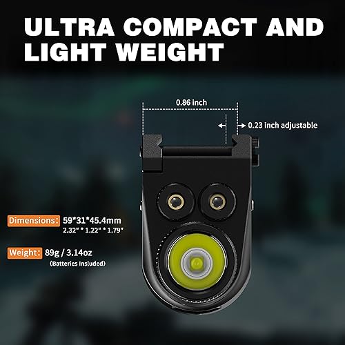 Miniatura 7 de Luz láser azul verde de 500 lúmenes para pistola, linterna recargable montada en riel láser Combo para riel Picatinny, carga magnética