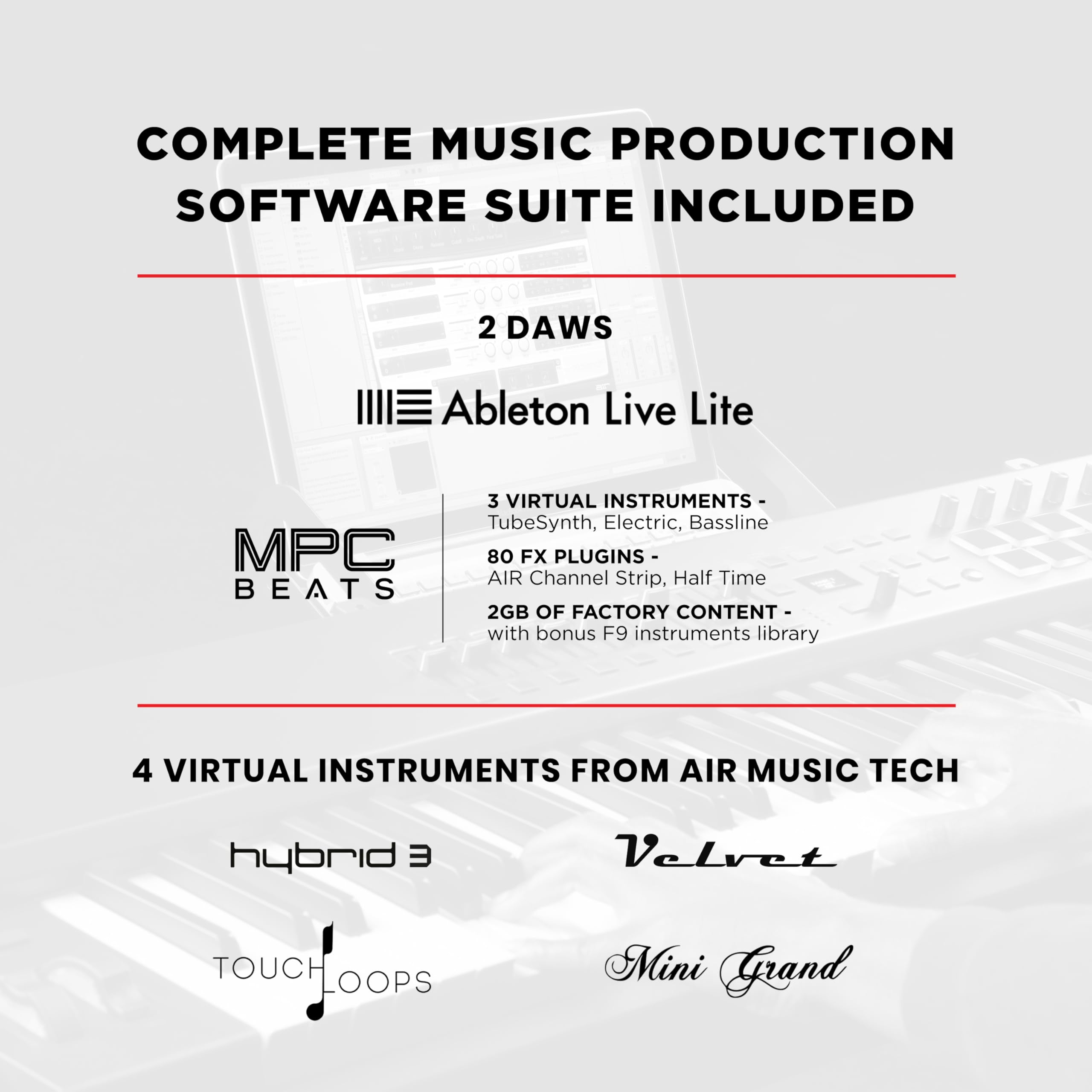 M-AUDIO Hammer 88 Pro 88 Key USB MIDI Keyboard Piano Controller with Weighted Hammer Action Keys, Beat Pads, and Native Instruments Sound Package (NKS Integration) - Image 8