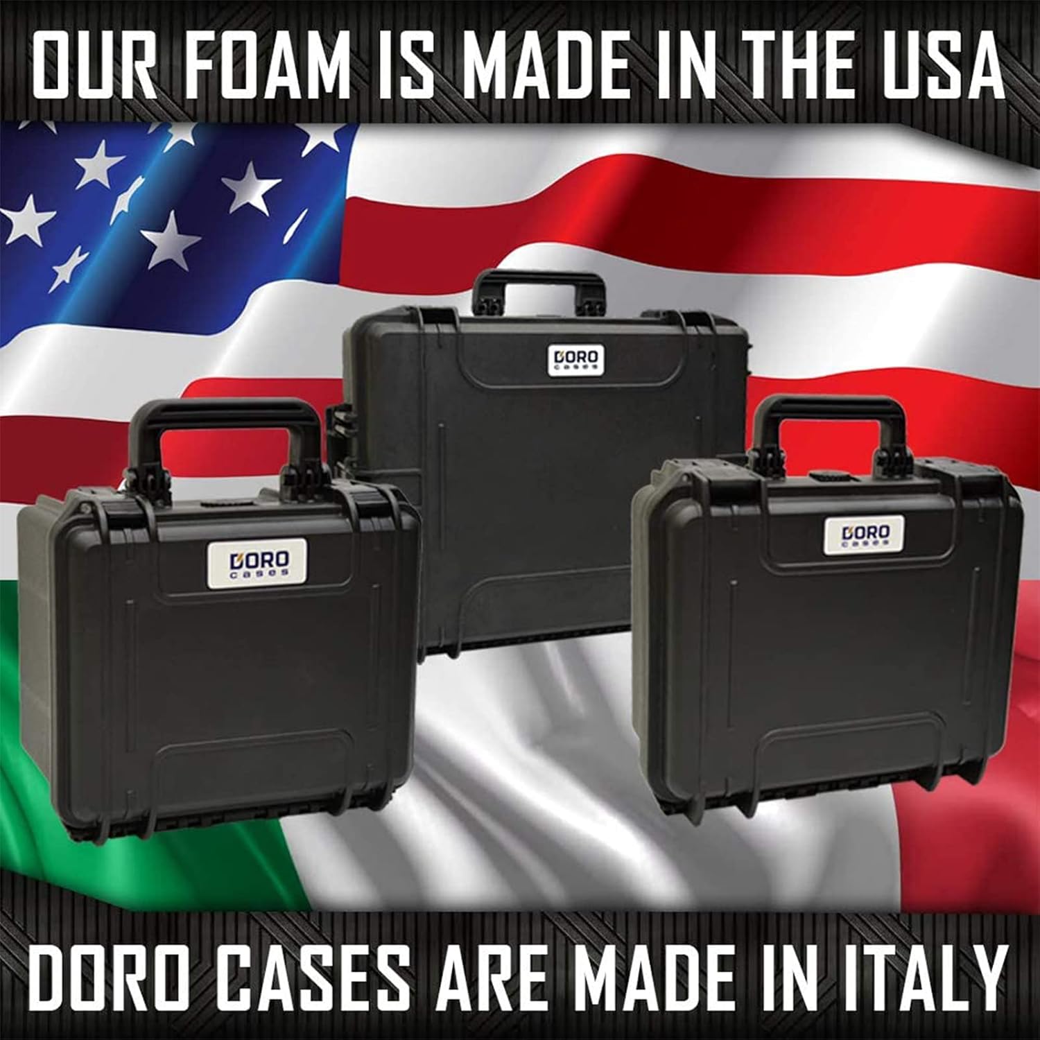 5 Pistol 18 Magazine Doro Gun Case with Custom MyCaseBuilder Foam Insert - Waterproof, Heavy Duty - Tactical Firearms and Ammunition Holder, 18 x 14 x 7 Inches