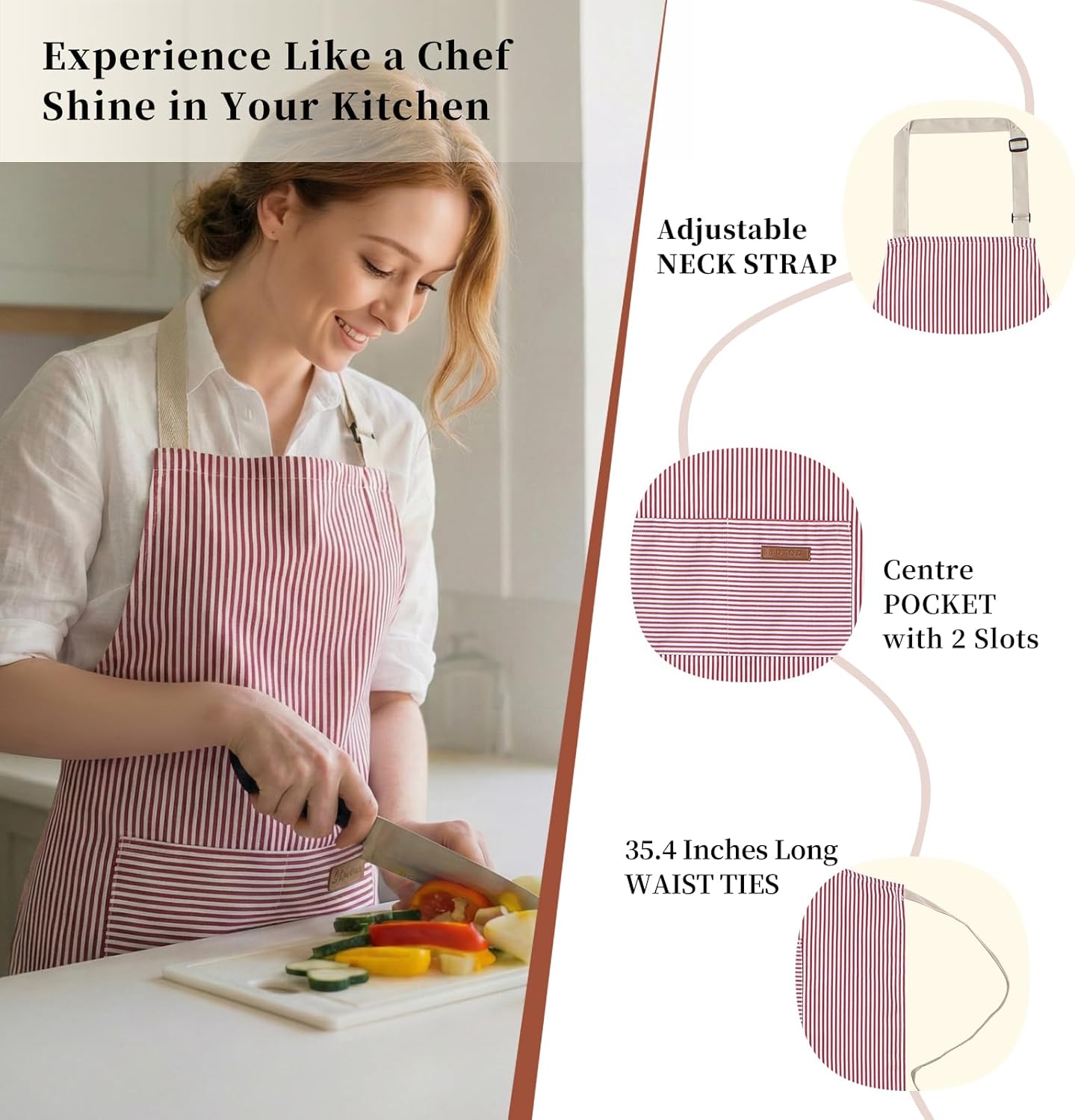 Cooking Aprons Adjustable Bib Apron for Women Poets, Kitchen Restaurant