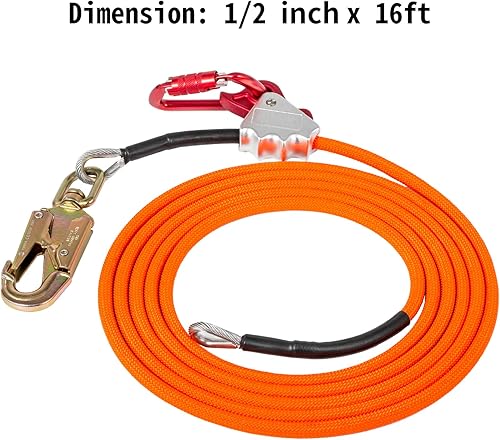 Miniatura 2 de VEVOR - Línea abatible de 12 pulgada, línea de alambre de 16 pies, kit de línea abatible de núcleo de alambre con ajustador de mosquetón de triple