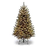 National Tree Company 4.5 ft Pre-Lit North Valley Spruce Artificial Christmas Tree, 200 Clear Lights, 398 Tips, Includes Stand, Green 4ft 6in