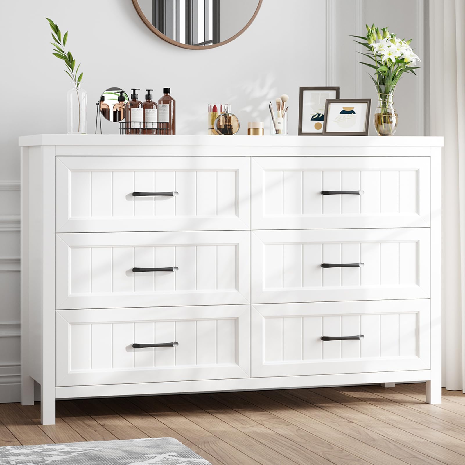 6 drawer white dresser lofka modern wood double chest Jocoevol Farmhouse for Bedroom, of Drawers - Large Dressers TV Stand with Deep Drawers Dressers for Hallway, Entryway in closet NWT Womens Calvin Klein lolitaop Suggested Age:9M