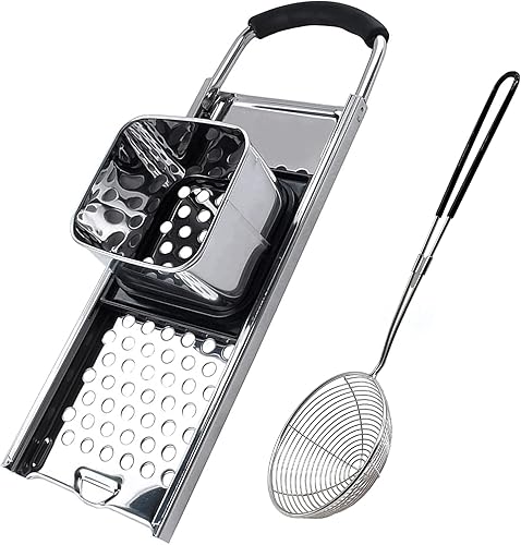 Spaetzle Maker de acero inoxidable con mango de agarre cómodo, juego de herramientas para hacer albóndigas de huevo alemán tradicional casero