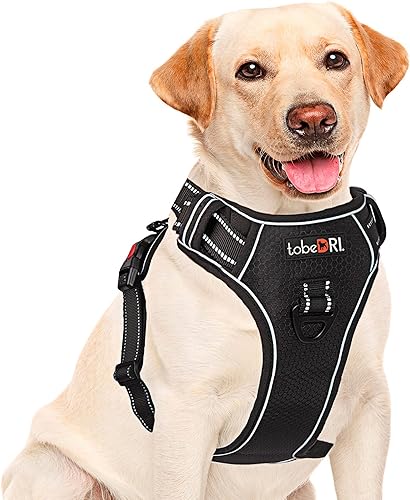 tobeDRI No Pull Dog Harness Adjustable Soft Padded Dog Vest Reflective No-Choke Pet Oxford Vest with Easy Control Handle for Small Medium Large Dogs