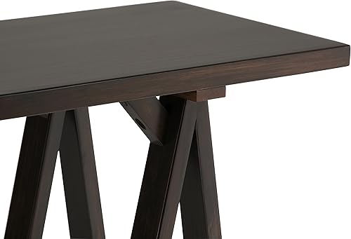 Miniatura 61 de SIMPLIHOME Sawhorse - Mesita de noche de madera maciza de 24 pulgadas de ancho, moderna, industrial, color gris envejecido, para sala de estar y