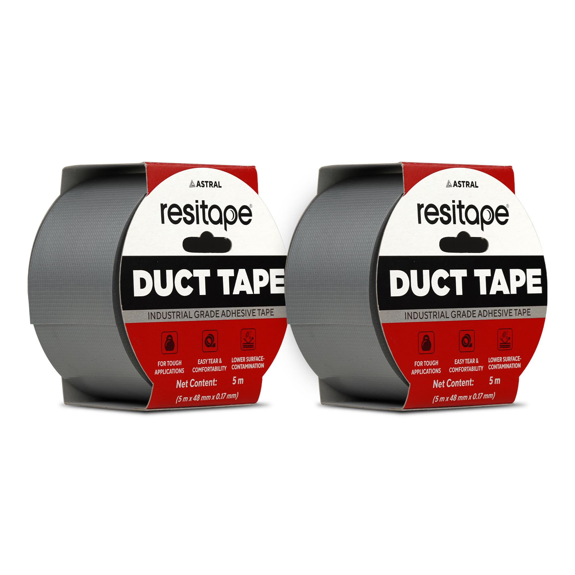 Resitape Duct tape | (Pack of 2) | Heavy Duty Multi Purpose | Easy Tear | Strong Grip & Adhesion | High Tensile Strength | Excellent Waterproofing | Versatile Use | 5mtr X 50 mm-image-26