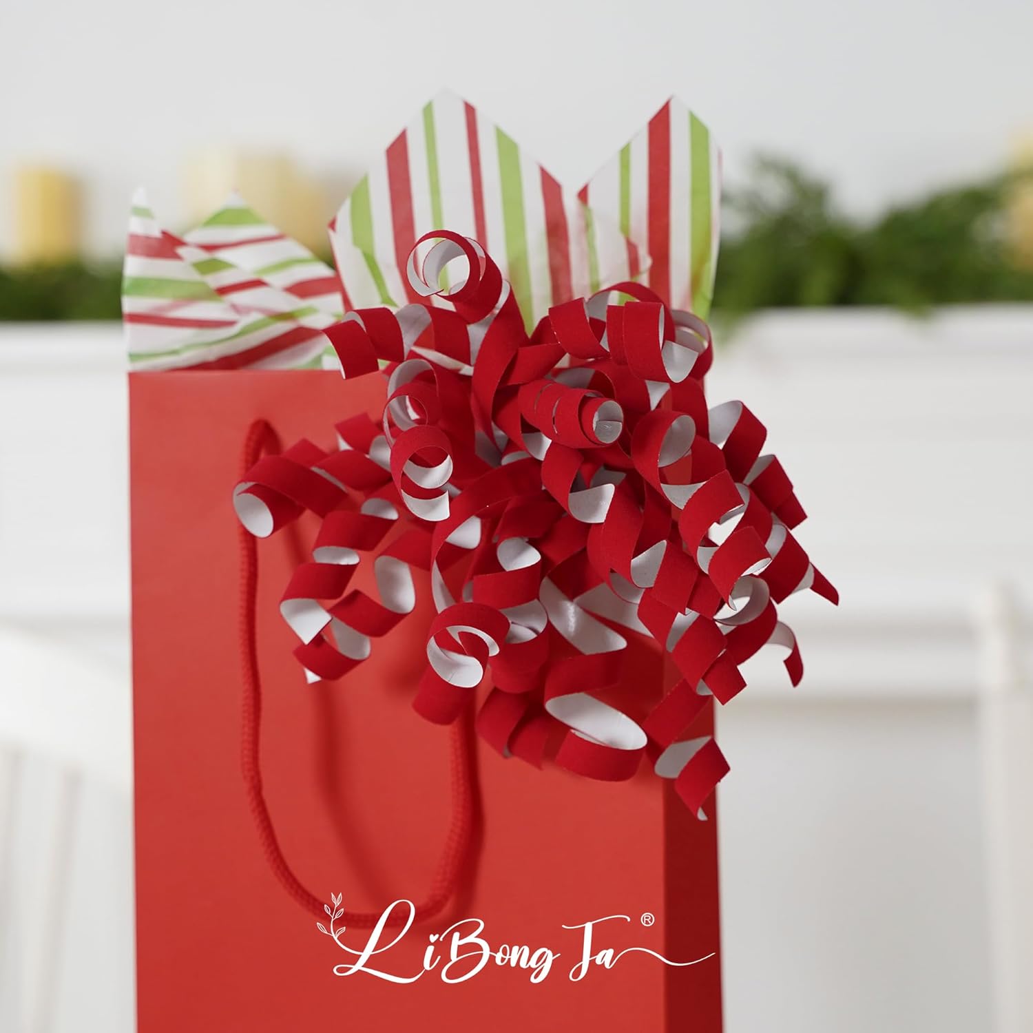 6 Inch x 12 Counts Red Velvet Ribbon Bow with White Backing Curly Bows for Gift Wrapping, Wedding, Baby Shower, Self Adhesive Valentine Bows for Presents, Baskets, Wine Bottles, Treat Bags - Image 8