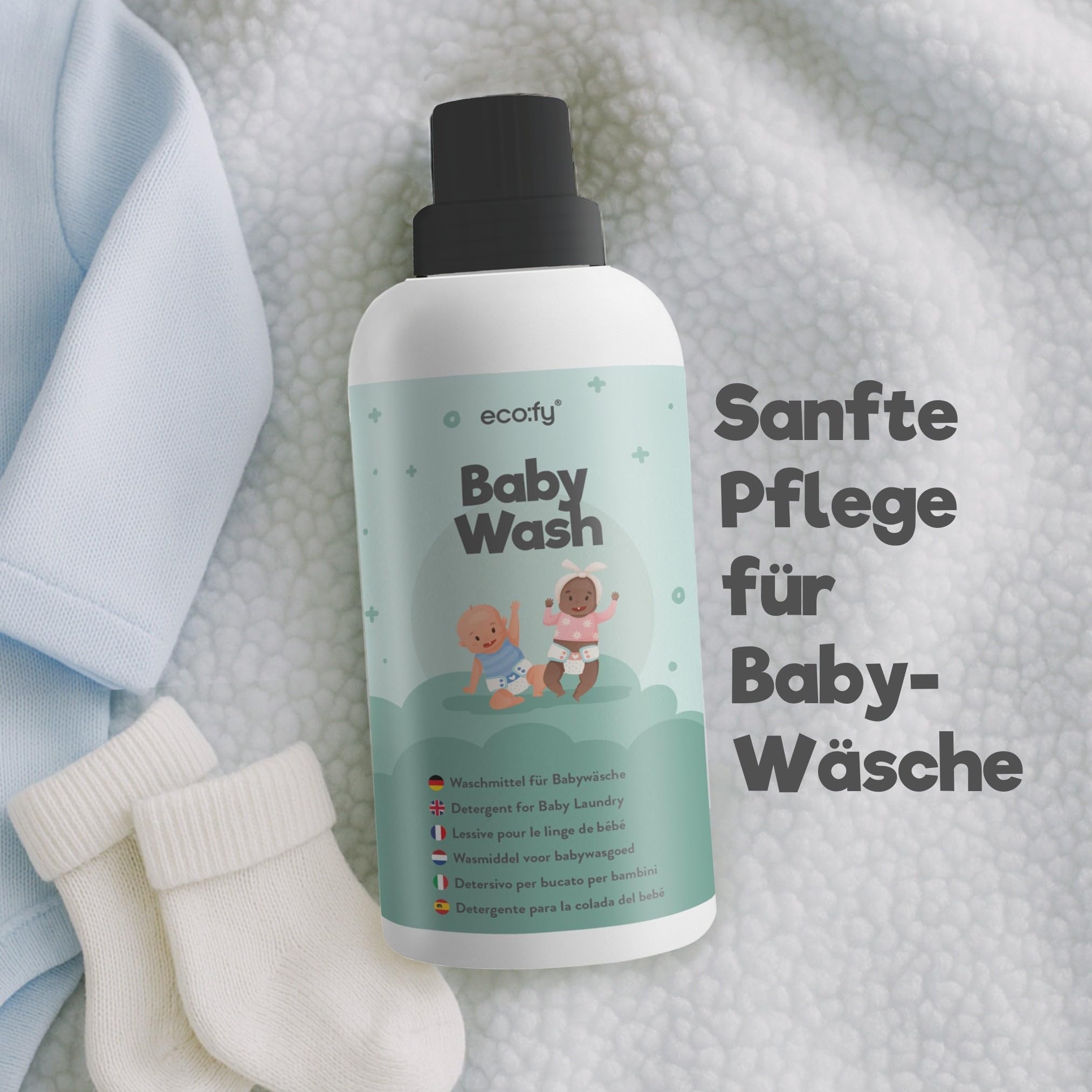Baby Waschmittel flüssig, sensitive Waschmittel sensitiv Babywäsche, Wäschepflege ohne Duftstoffe, ohne Farbstoffe, Öko Waschmittel Baby (5 Liter)