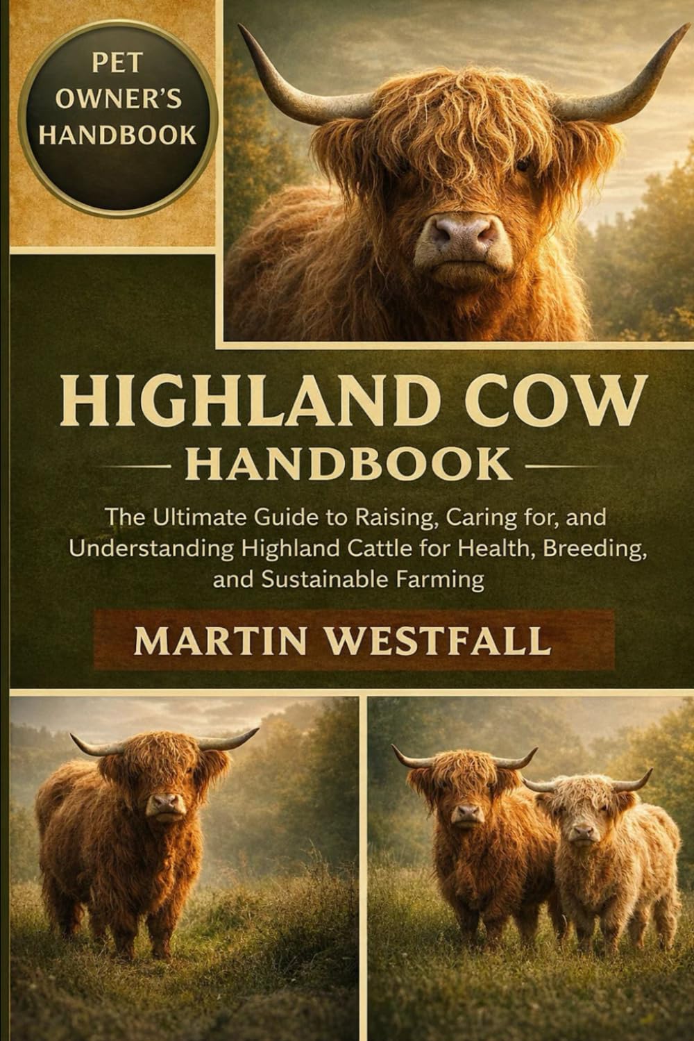 HIGHLAND COW HANDBOOK: The Ultimate Guide to Raising, Caring for, and Understanding Highland Cattle for Health, Breeding, and Sustainable Farming.