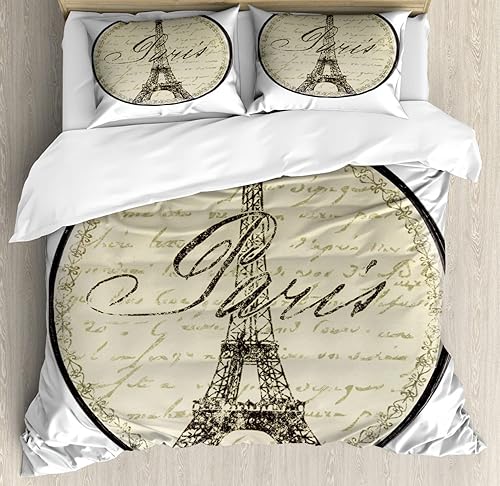 Miniatura 190 de Ambesonne Juego de funda de edredón de brújula, ilustración de mapa del mundo, marinero marítimo, equipo de vida monocromático, juego de ropa