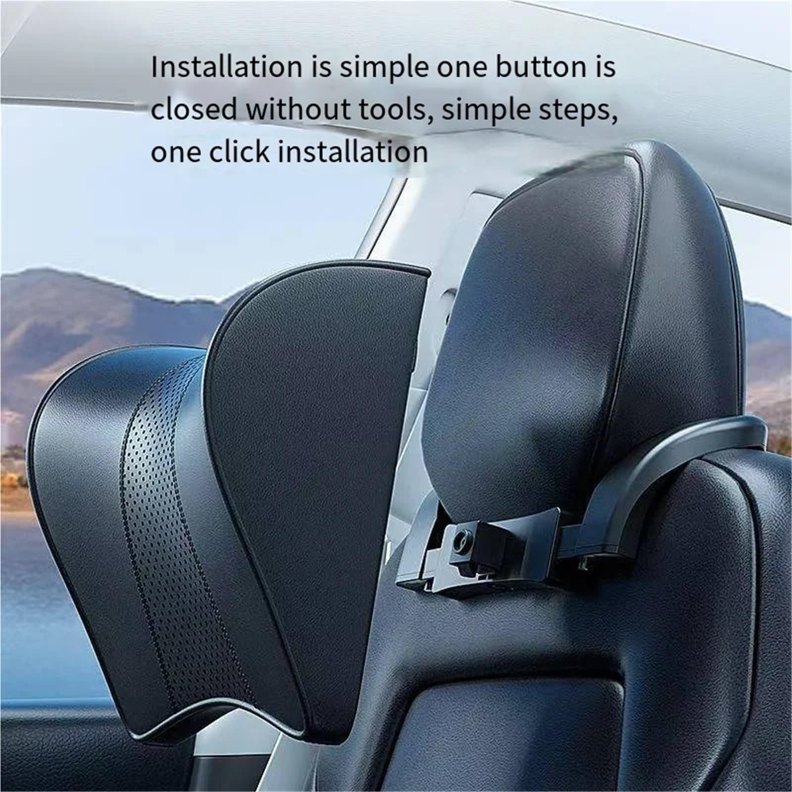 Car Pillow Driving Seat Adatto per Tesla Model 3 YSX Cuscino per il collo Poggiatesta meccanico Cuscino per il supporto della testa del seggiolino auto(C)
