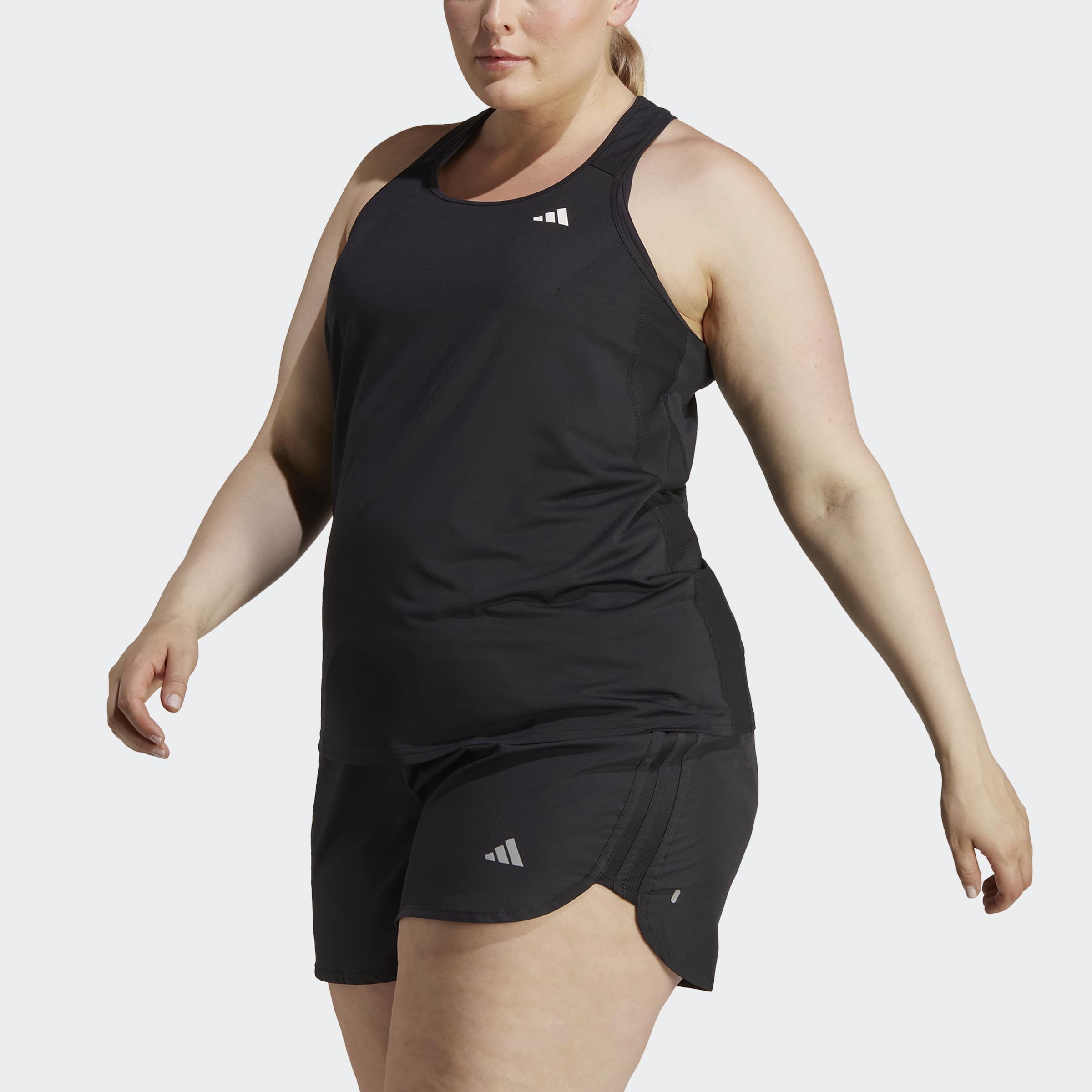 adidas Damska koszulka bez rękawów do biegania (rozmiar plus) koszula, czarna, 1, Czarny, 1
