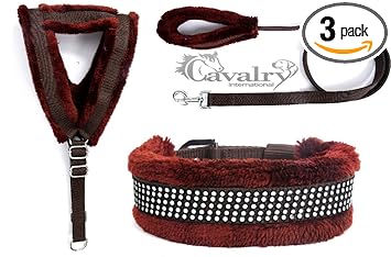 Cavalry Nylon Fur Dog Harness, Dog Collar & Leash Adjustable