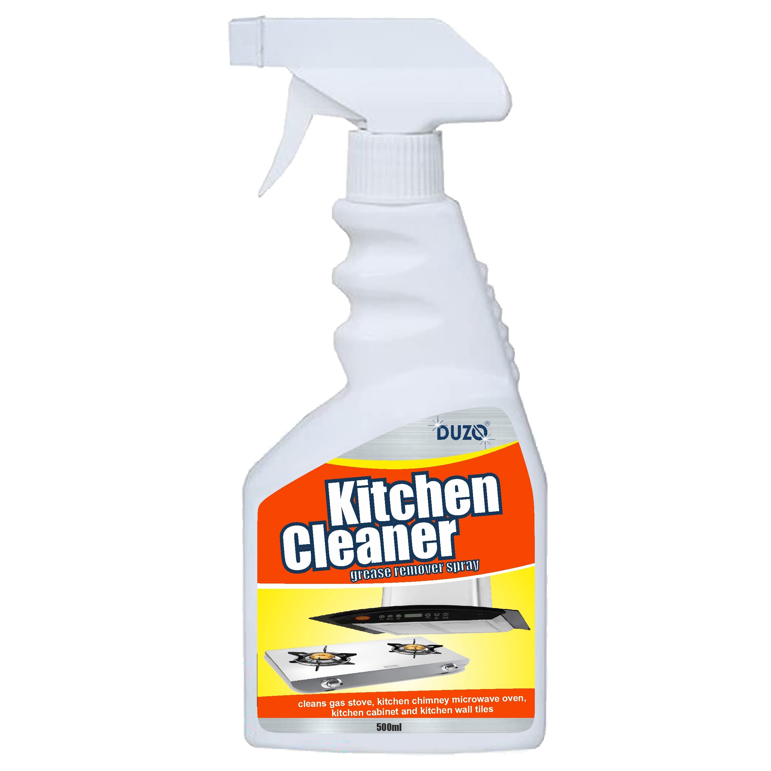 Duzo Kitchen Cleaner Spray Grease & Oil Stain Remover Chimney Cleaner Degreaser Spray for all Kitchen surface Cleaner for Gas Stove, Grill and Exhaust Fan 500Ml-image-18