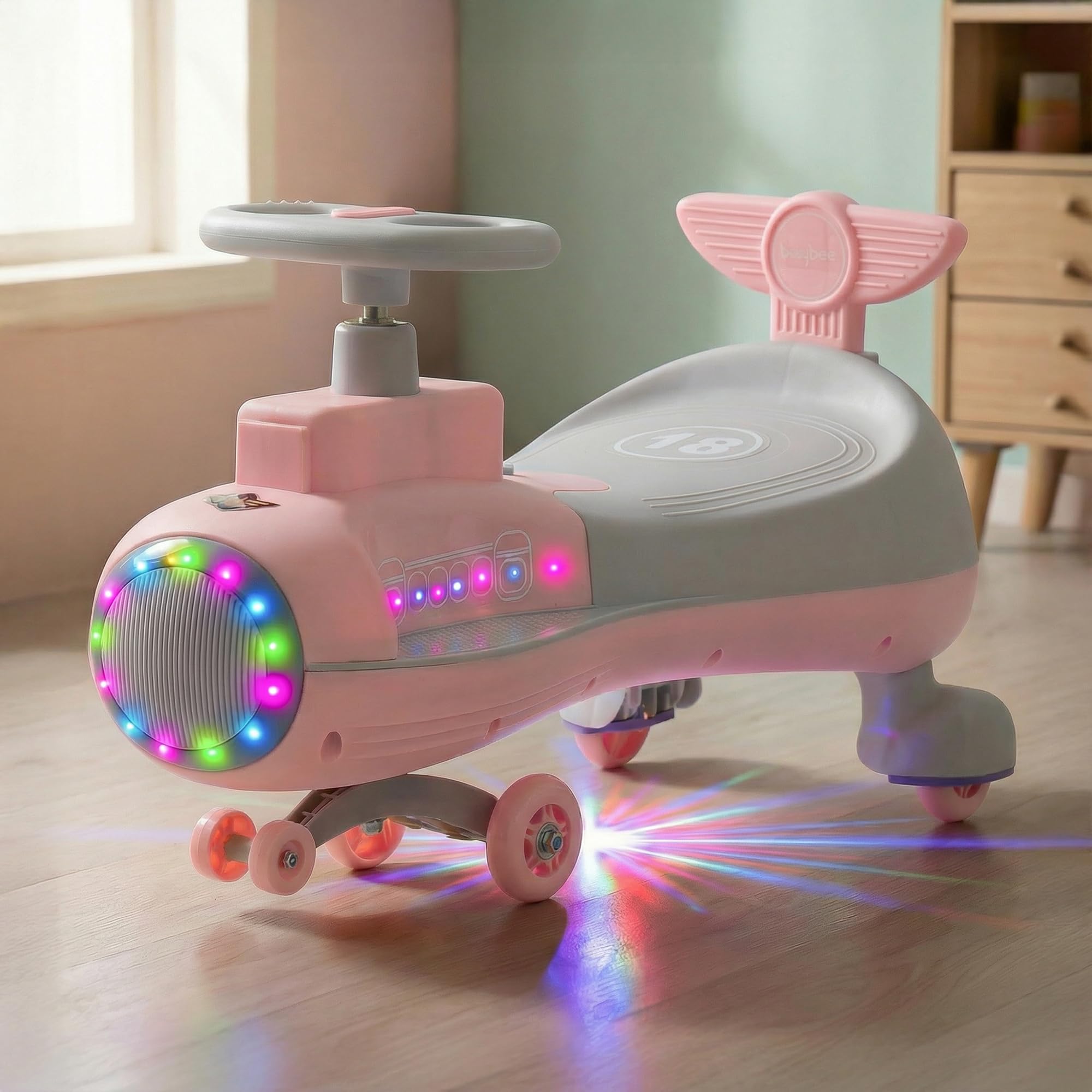Baybee Zygo Swing Car - Kids Ride On with Lights & Music -10 Baybee Zygo Swing Car - Kids Ride On with Lights & Music -10