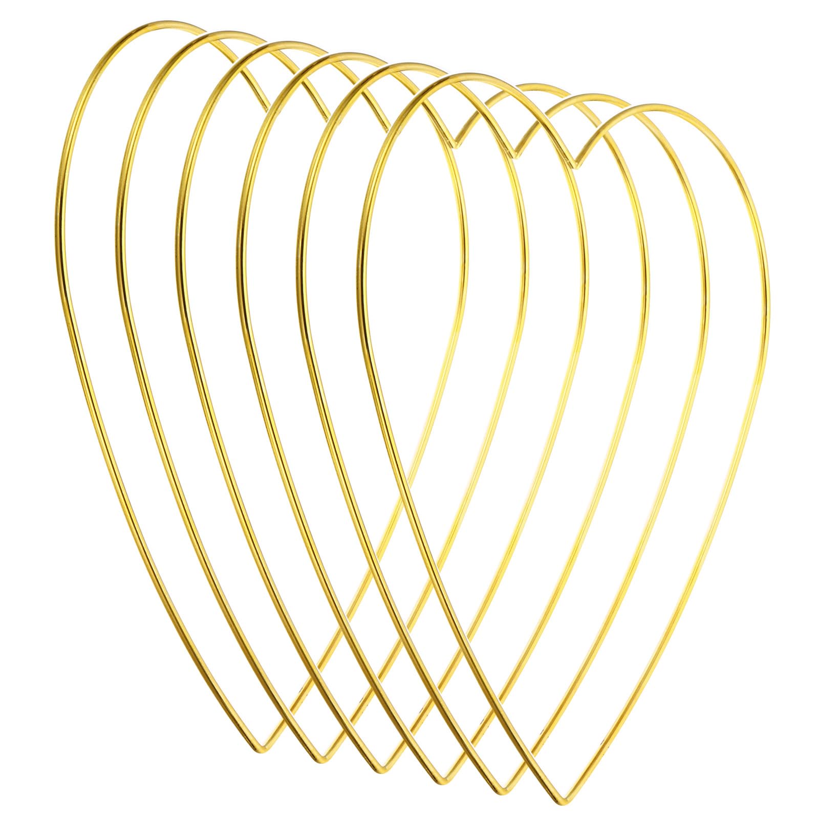 PATIKIL 8inch Dream Catcher Rings, 6 Pcs Metal Heart Shape Macrame Wreath Floral Ring Hoop for Home DIY Craft Wedding Wall Hanging Decorations, Gold