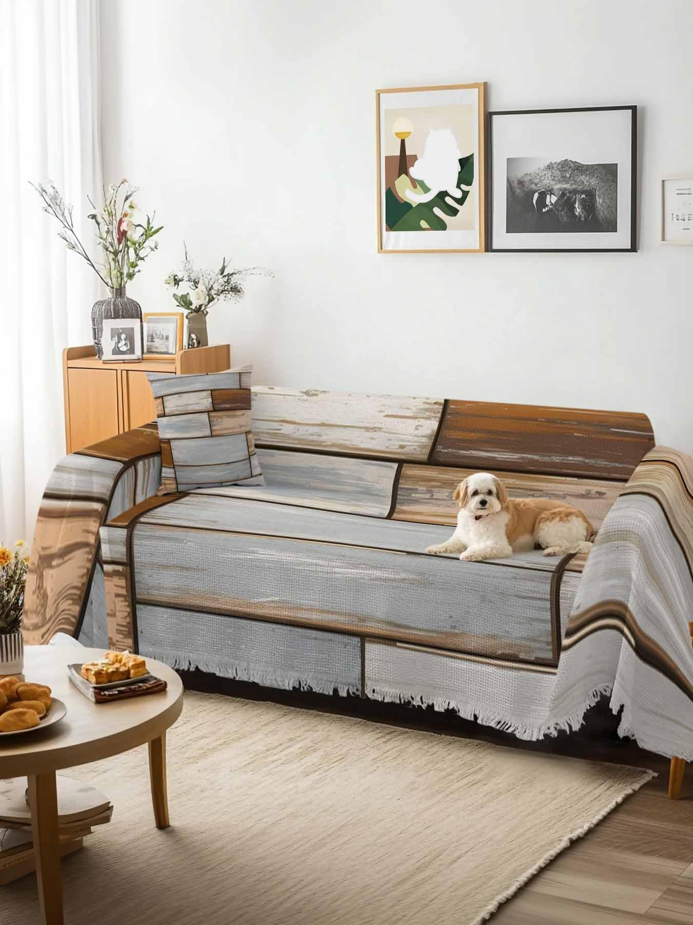 Amazon.com: Rustic Farmhouse Sofa Cover Couch Cushion Slipcover