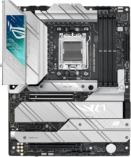 ASUS ROG Strix X670E-F Gaming WiFi AMD Ryzen AM5 ATX motherboard, 16 + 2 power stages, DDR5 support, four M.2 slots with heatsinks, USB 3.2 Gen 2x2, PCIe 5.0, WiFi 6E, AI Cooling II, and Aura Sync - 8