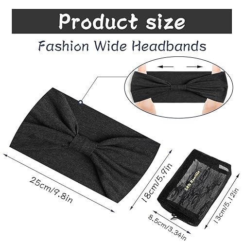 Miniatura 2 de S&N Remille Diadema ancha bohemia, banda grande para el pelo para mujer, diadema elástica antideslizante para torsión, accesorios para deportes,