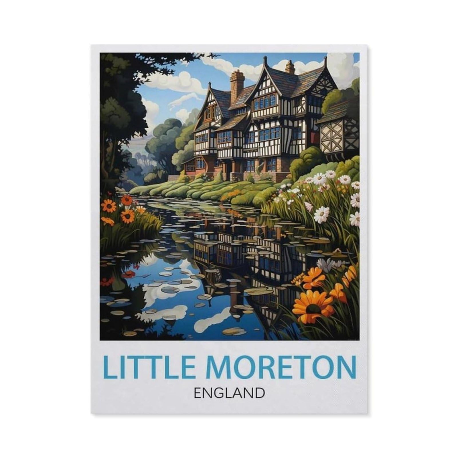 Métal Étain Signe de collection Little Moreton Angleterre au format 30x40cm