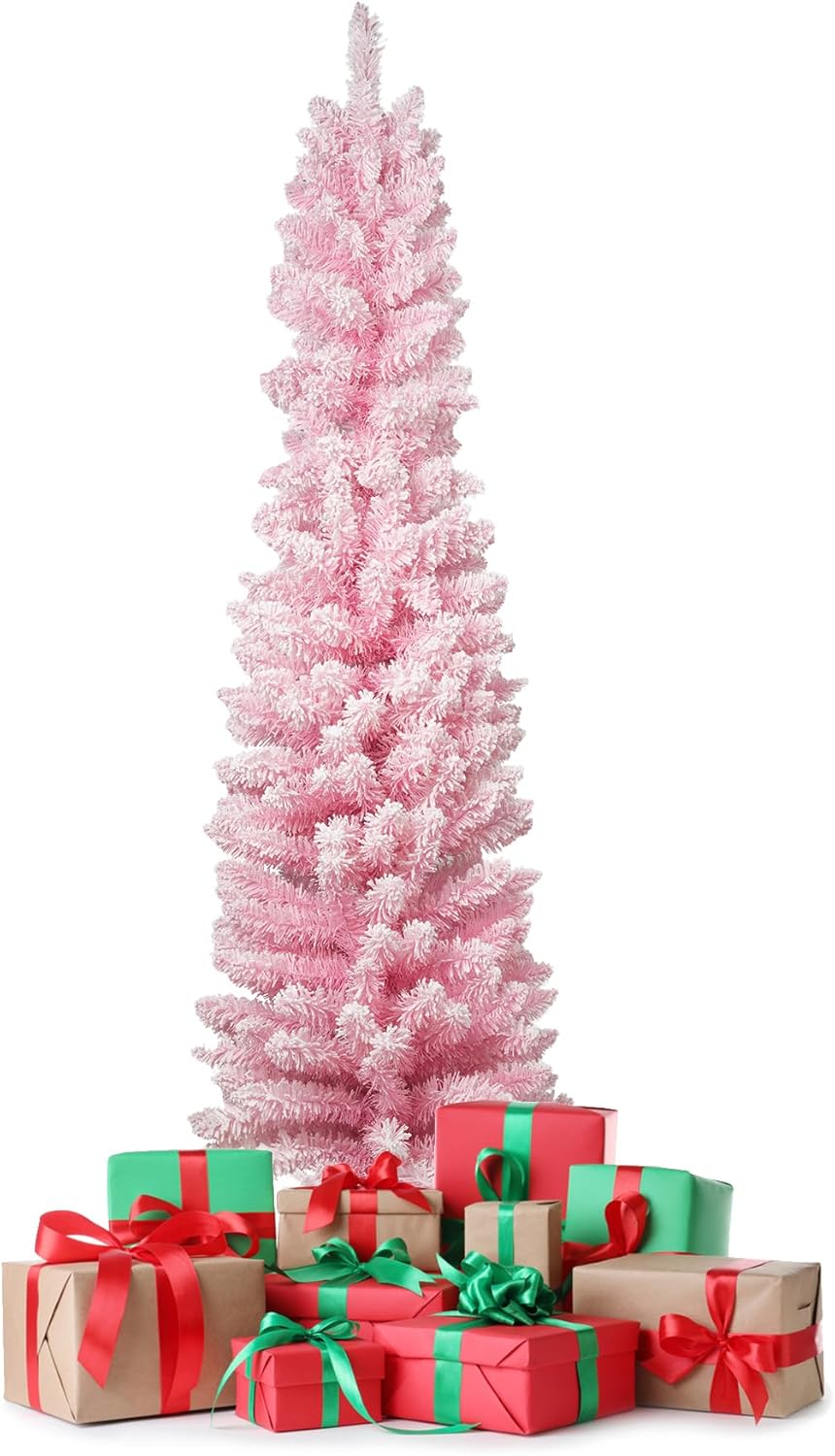 TRY & DO 6 FT Unlit Pink Artificial Christmas Tree, Xmas