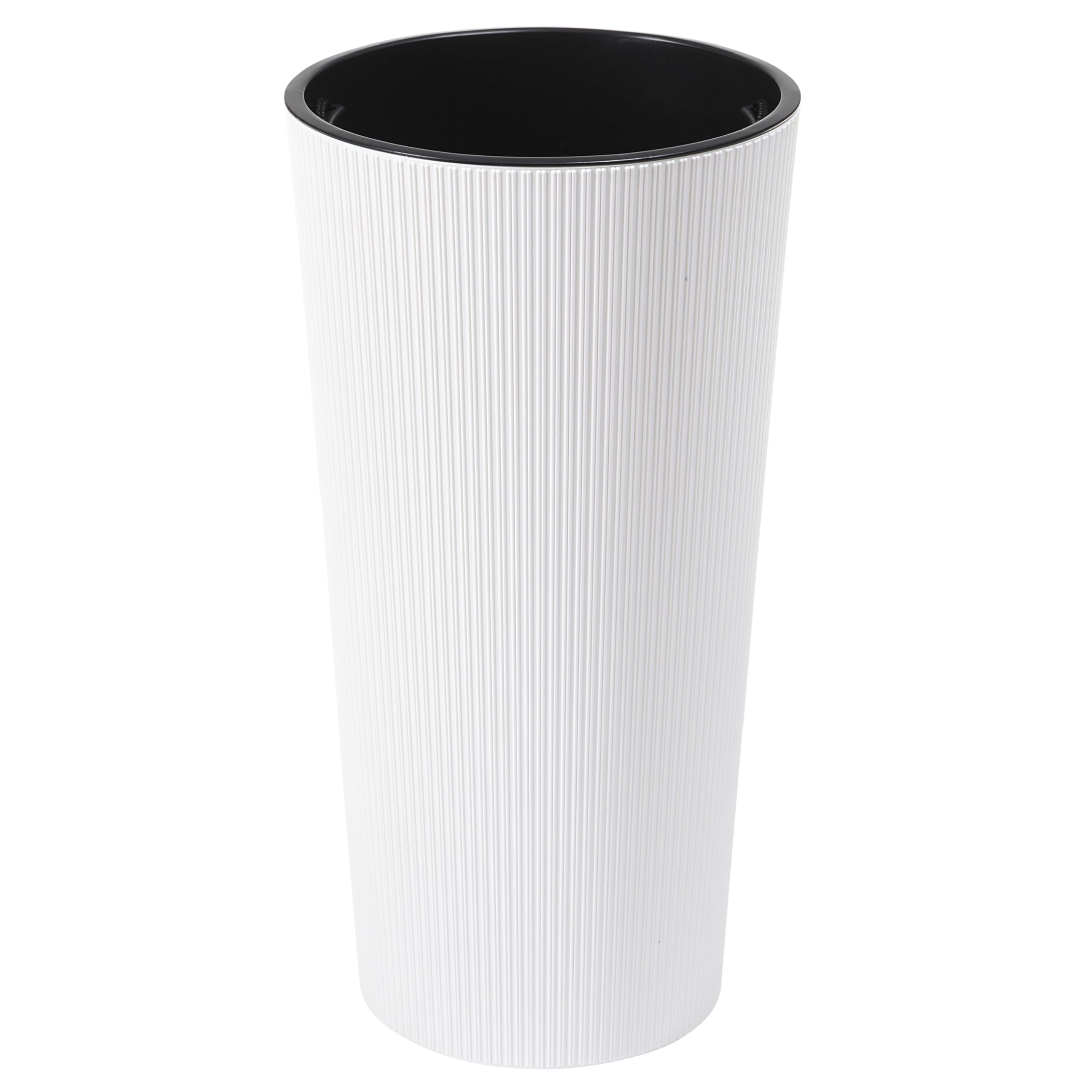 Dehner Plastic Pot Lilia conical, White, 47 cm