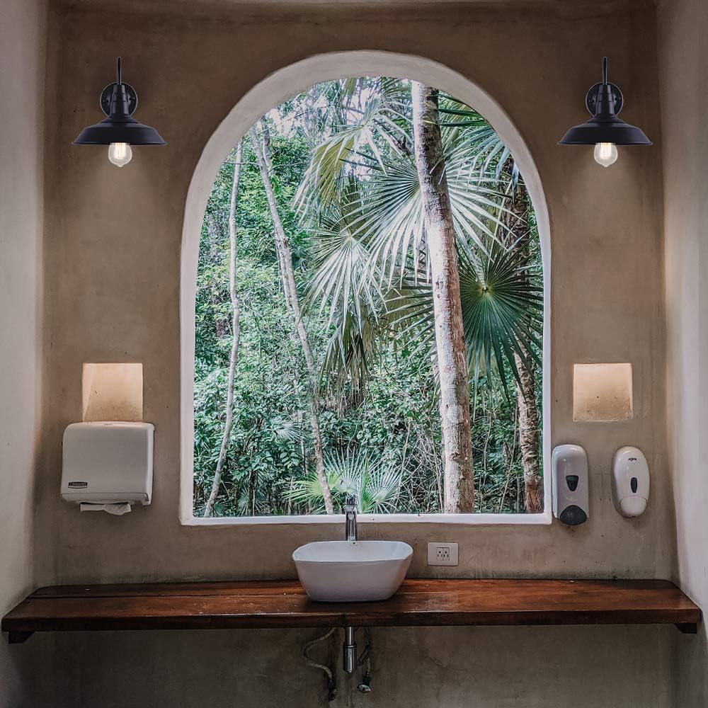 Cheapest 🛒 PUMING Barn Lights Gooseneck Farmhouse Wall Sconce Lighting Wall Vanity Lights Vintage Wall Lamps Set of Two