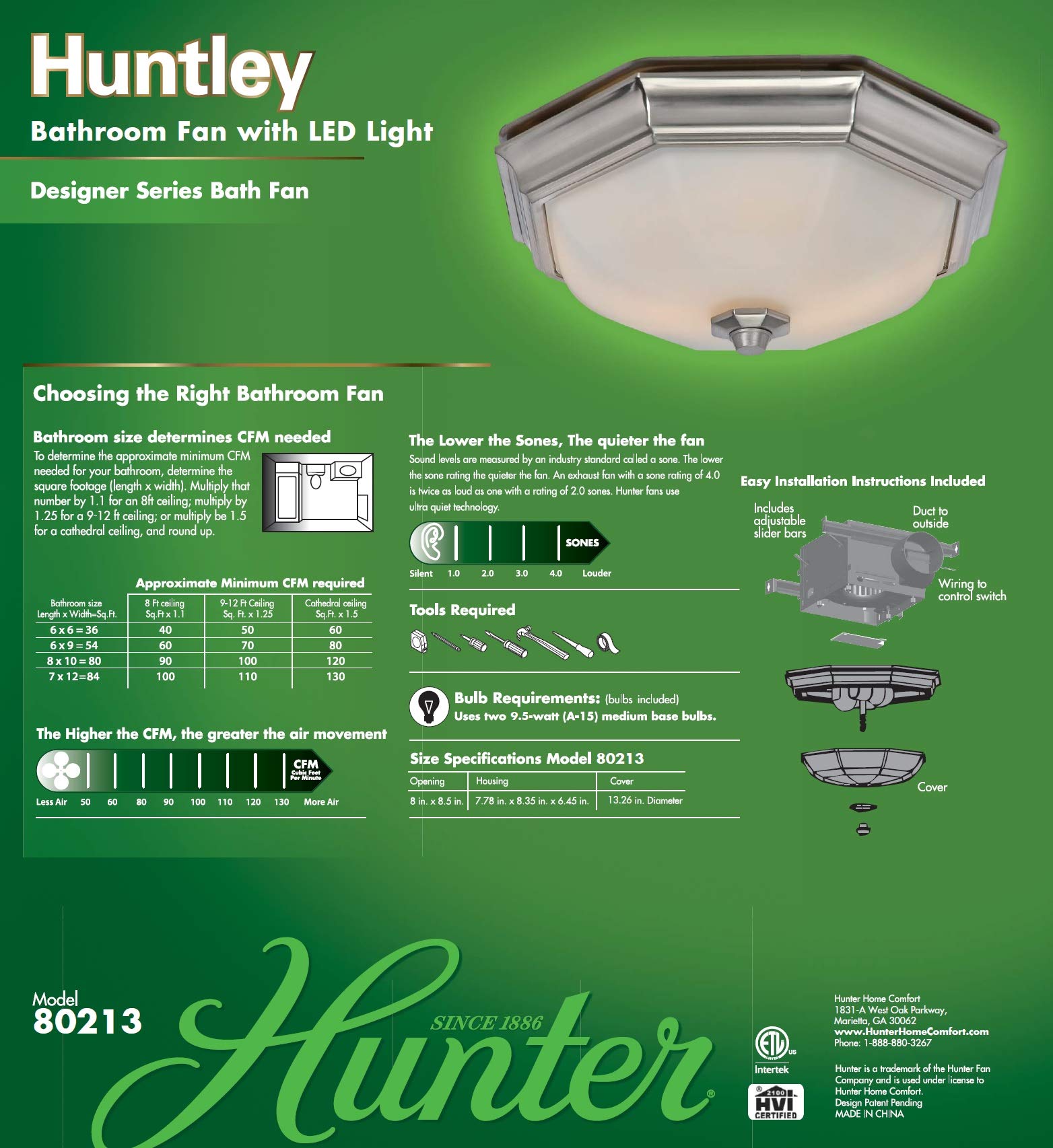 Hunter 80213 Huntley Decorative 