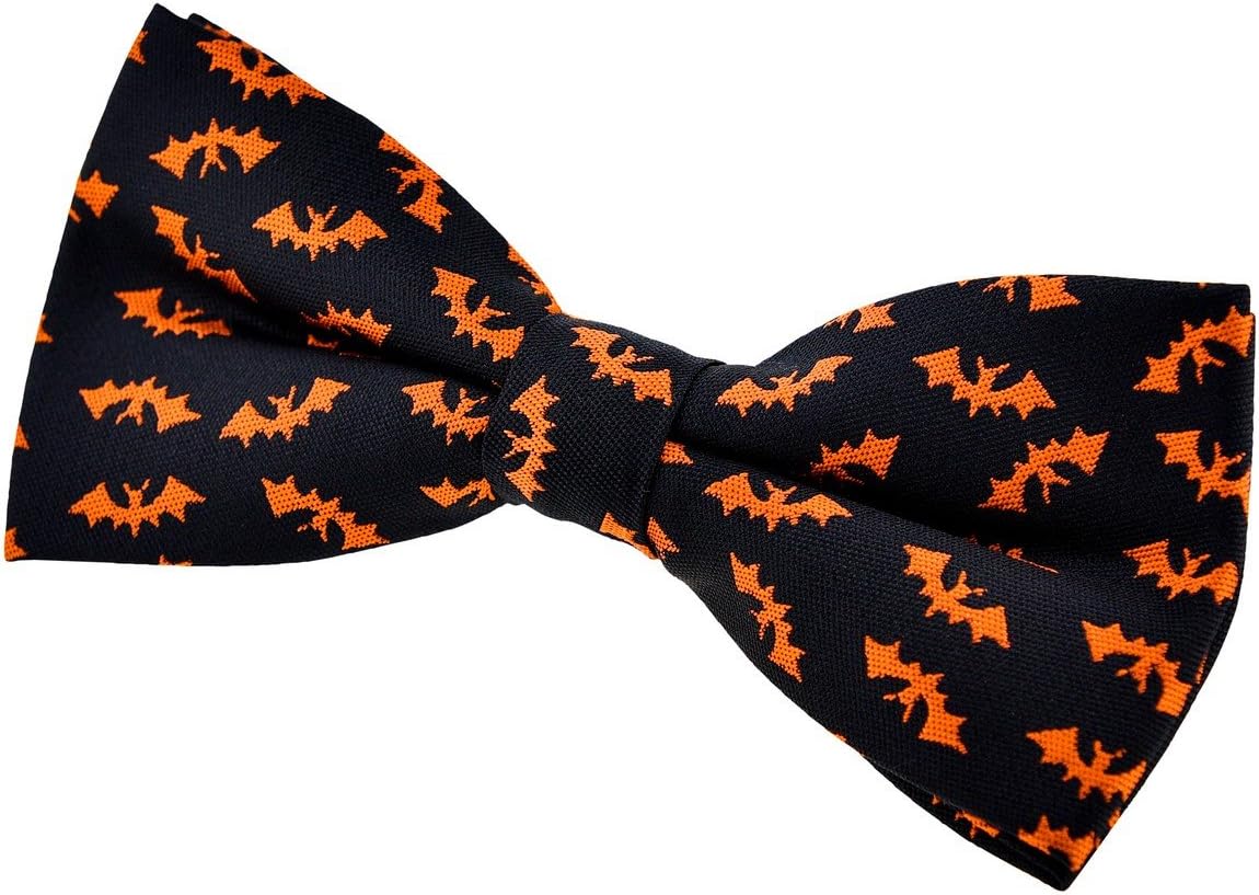 Retreez Joyful Fun Happy Halloween Pattern Woven Pre-tied Bow Tie (4.5")