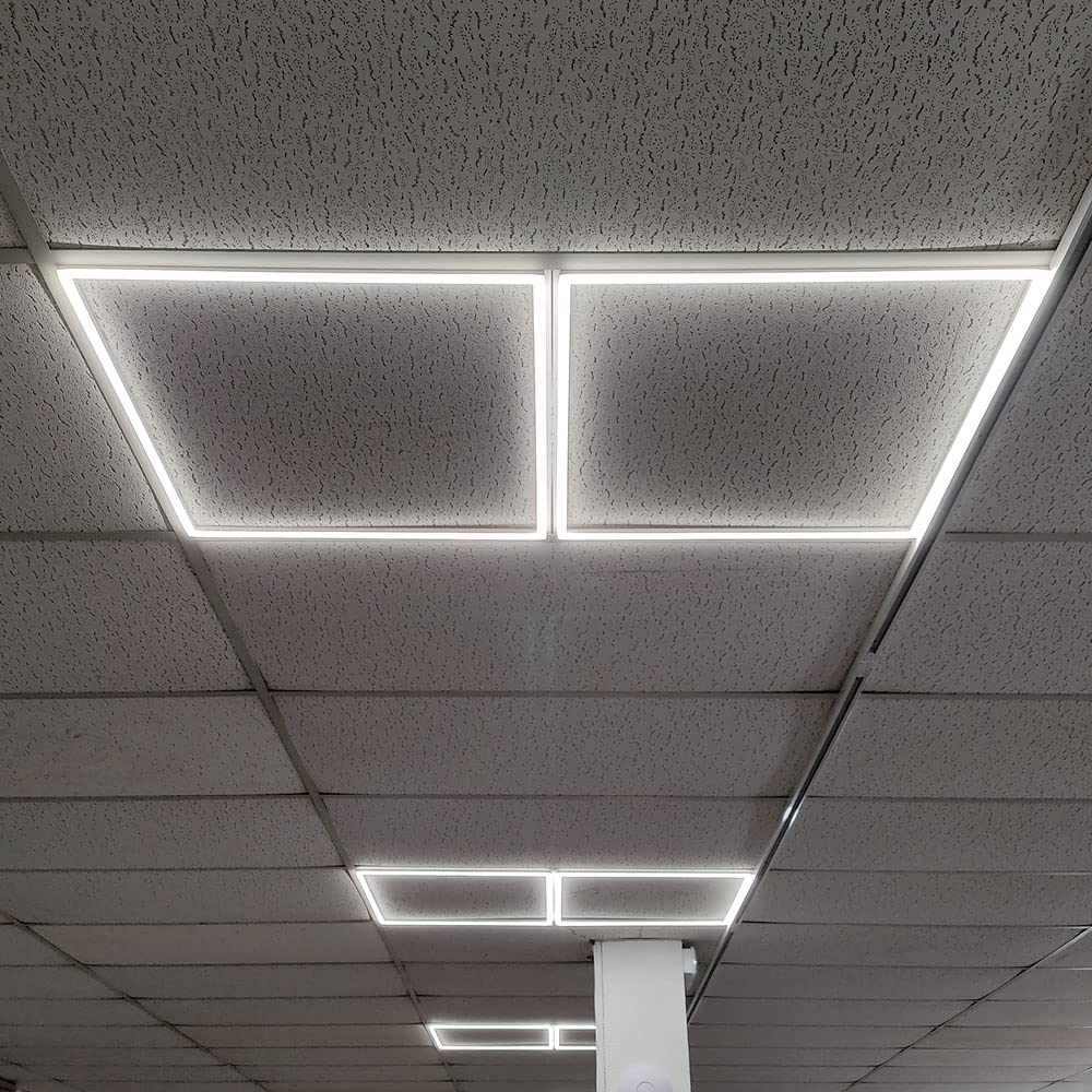 FactorLED Pack x2 FIT Panel Marco LED 60x60 44W, Marco Led Luminoso 60cm, 4200Lm, Lámpara Techo, Panel Led Luminoso ¡Nuevo! Luz Fría 6000K [Clase de eficiencia energética F]