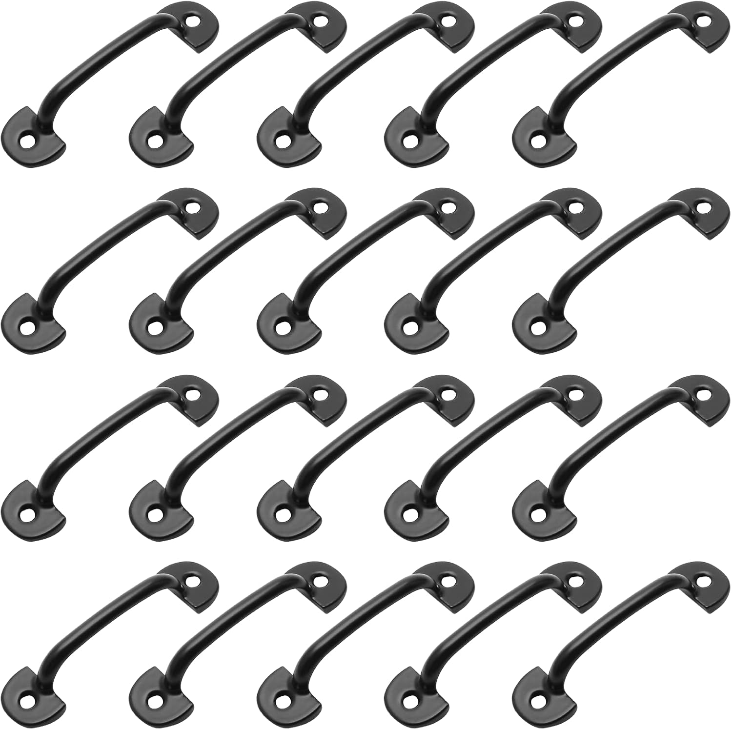 Bivethoi 20pcs 2.36" Small Drawer Handles Vintage Cabinet Pulls, Black Gate Pulls Antique Cupboard Handles with Mounting Screws, for Jewelry Box and Dresser (2 Inch Hole to Hole)​