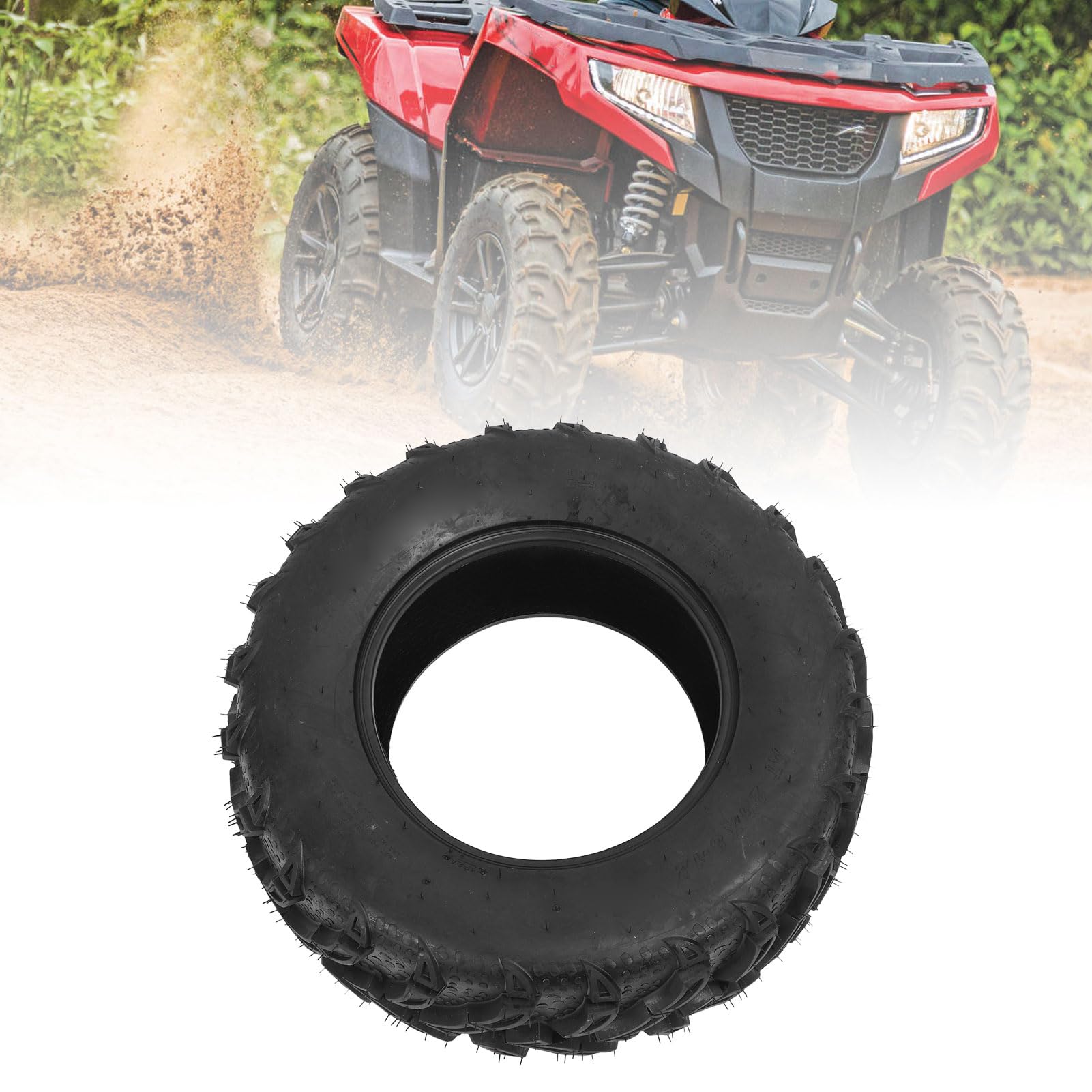 25x8-12 ATV-Reifen, Alle Terrain Wheel Tire 6 Ply, 25 Zoll Ersatzreifen für Sportsman Ace Grizzly Rhino Quad Master, mit Profiltiefe 21 Mm, Gerilltes Design, überlegenes