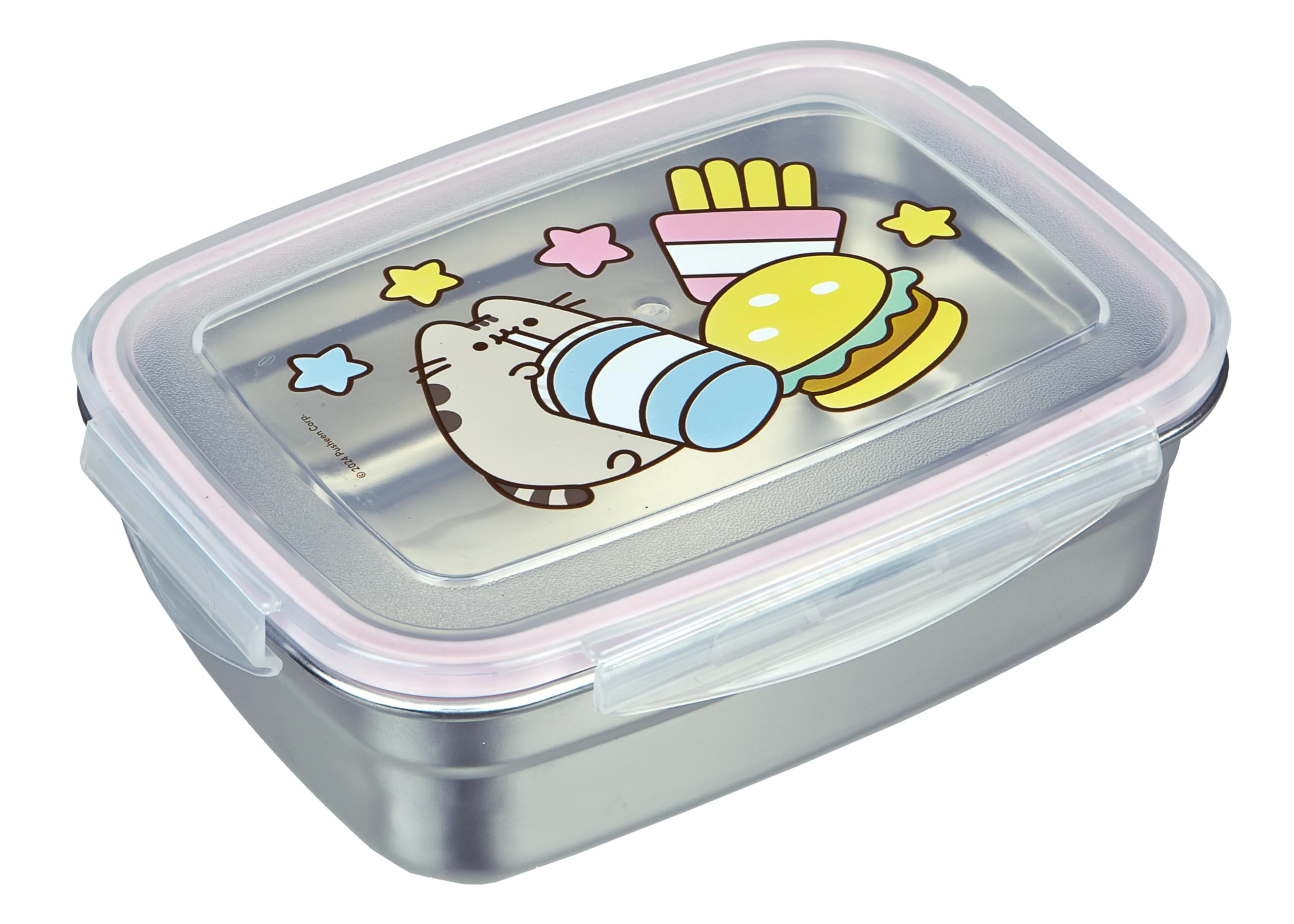 Undercover - Fiambrera Pusheen con cierre de goma - de acero inoxidable - 550 ml de capacidad - sandwichera escolar - fiambrera para niños - fiambrera