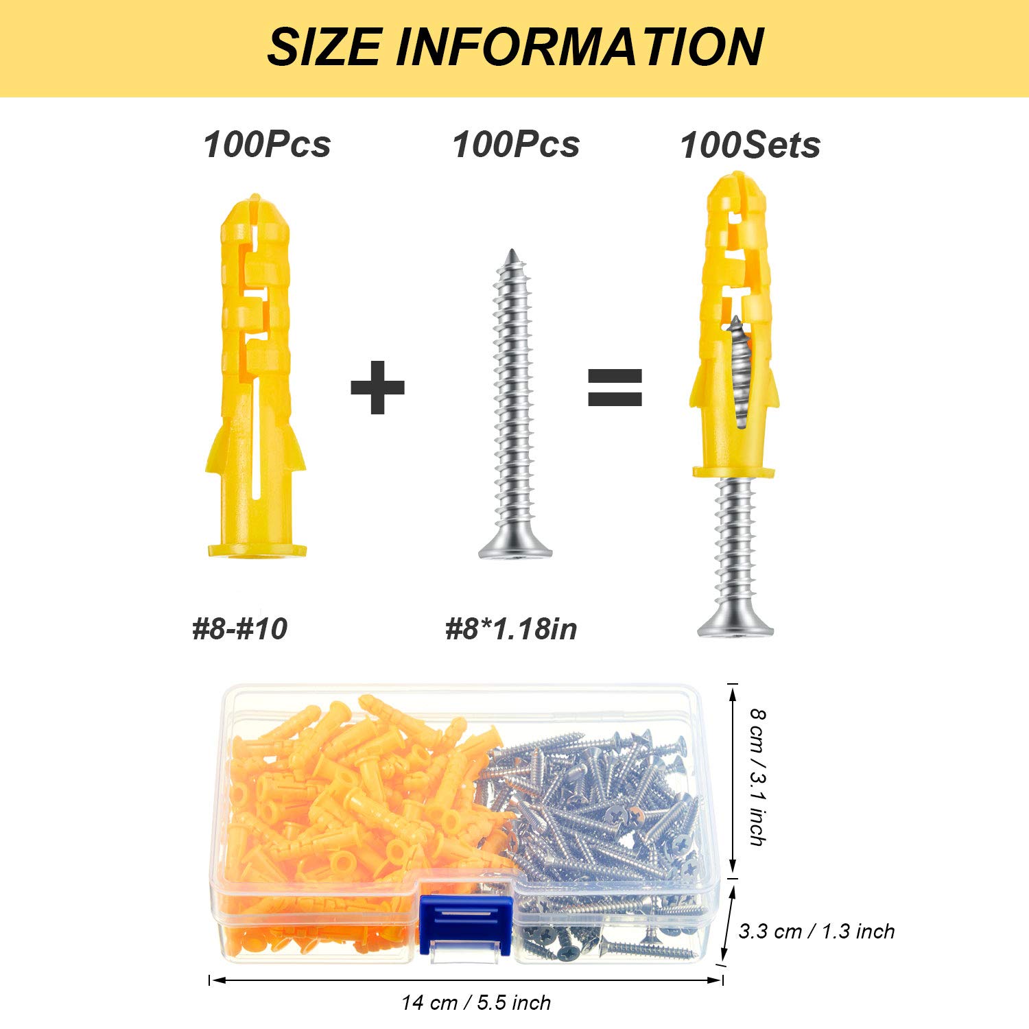 Top Rated 200 Pieces Wall Screw Assortment Kit, Wall Anchors with Screws Plastic Self Drilling Drywall Ribbed Drywall Anchors Self-Tapping Screws for Drywall Hanging and Mounting Black Friday - 70% OFF 200 Pieces Wall Screw Assortment Kit, Wall Anchors with Screws Plastic Self Drilling Drywall Ribbed Drywall Anchors Self-Tapping Screws for Drywall Hanging and Mounting