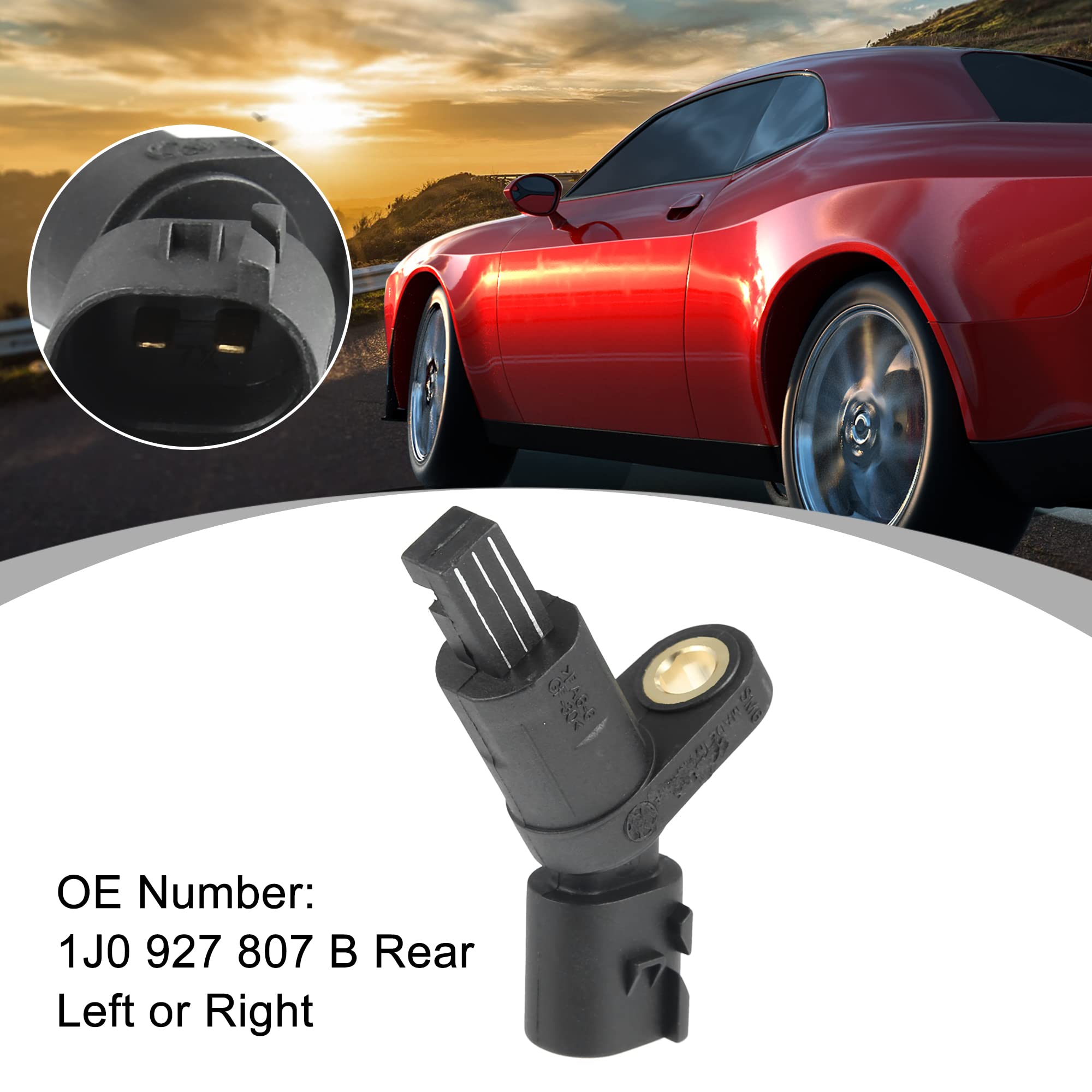 X AUTOHAUX ABS czujnik prędkości koła z tyłu lewy lub prawy czujnik prędkości koła 1J0927807 B do Volkswagen New Beetle 1999-2010 do Audi A3 1997-2003