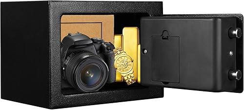 Miniatura 6 de TENAMIC Caja fuerte de 0.23 pies cúbicos, caja de seguridad digital electrónica, caja de seguridad con teclado, caja de seguridad para gabinete,