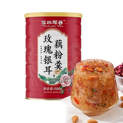 TXDYNLLK Mezcla de sopa en polvo de raíz de loto, cocina asiática china instantánea, incluye frutos secos secos, semillas de chía, osmanthus,
