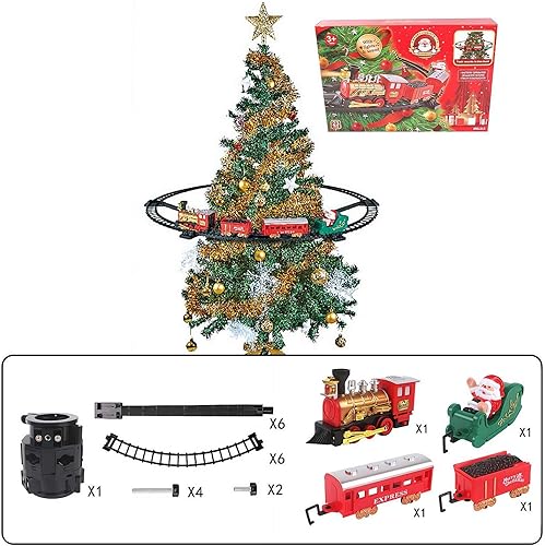 Miniatura 2 de Juego de tren colgante de Navidad para árbol, tren colgante de Navidad duradero con luces y música, versión en aerosol colgante, tren eléctrico,