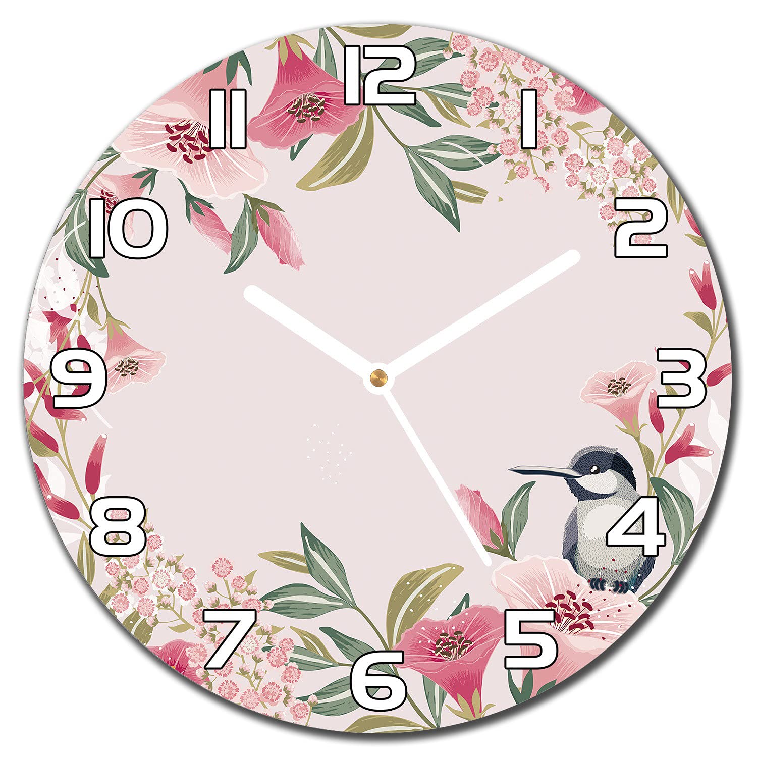 Horloge murale cuisine et salon au design floral romantique Coloray