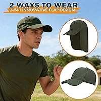 Vista 5 de EINSKEY Gorra de béisbol unisex con solapa para el cuello, impermeable, plegable, para golf, jardín, safari, senderismo, pesca, correr