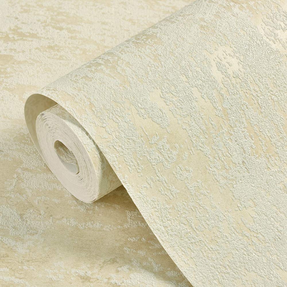 MEAIHOME Retro American Pastoral Style Plain Solid Non-Woven 3D Bedroom Living Room TV Background Non-Pasted Matching Models Wallpaper Light Beige 1.73'W x 32.8'L โ image 1