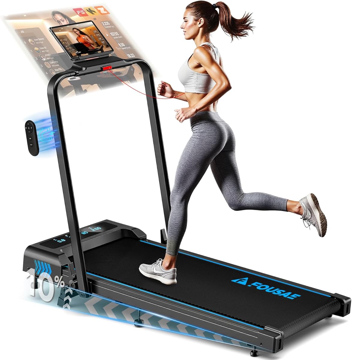 Walking Pad with 10% Incline Treadmills for Home, 4 in 1 6.2MPH Walking Pad Under Desk Treadmill with Full Screen LED Display, 2.75HP Brushless Drive, 12 HIIT Programs, 350 LBS Weight Capacity