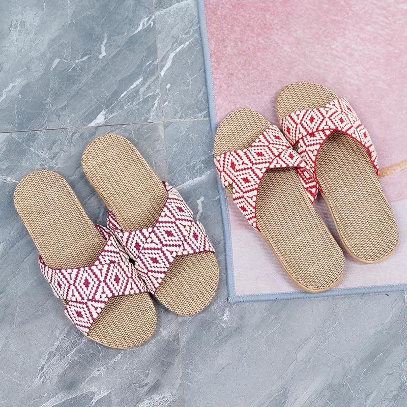 Linen House Slippers, Indoor Breathable Footwear, Unisex, All Seasons4