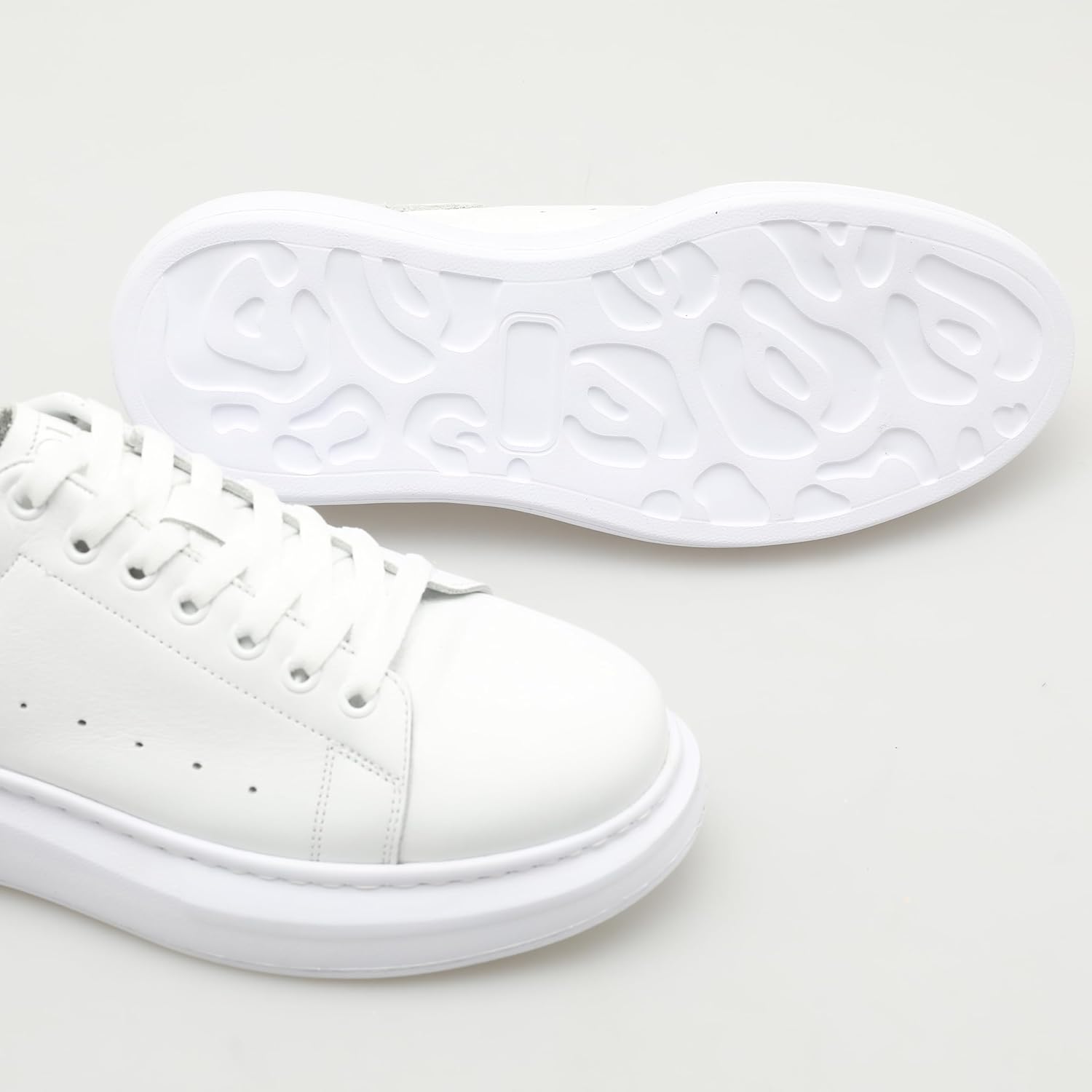 SOLL Queen II Men's Casual Sneakers | Genuine Leather Perforated Oversizded Thick Sole Shoes - Image 4